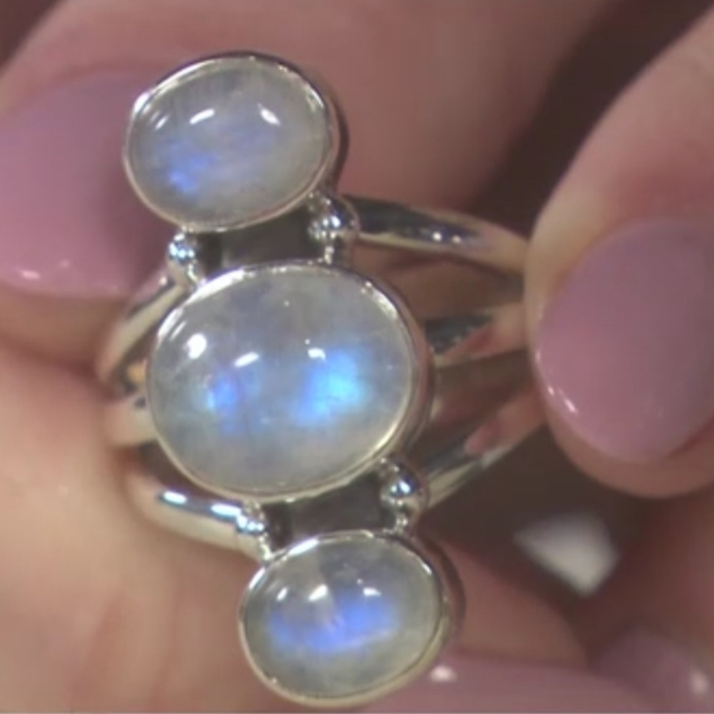 NICKY BUTLER Designer NB 925 Sterling Silver Rainbow Moonstone Ladies Ring - Picture 7 of 16